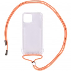 Чохол TPU Crossbody Transparent для Apple iPhone 12 Pro Max (6.7") Персиковий