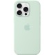 Чохол Silicone case (AAA) with Magsafe and Animation (button) для Apple iPhone 16 Pro (6.3") Aquamarine