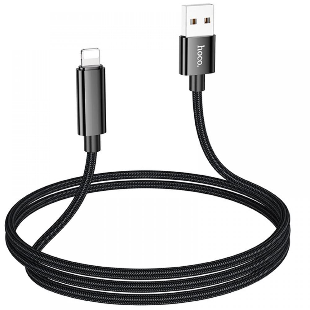 Дата кабель Hoco U125 Benefit 2.4A USB to Lightning with display (1.2m) Black