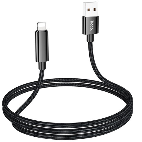 Дата кабель Hoco U125 Benefit 2.4A USB to Lightning with display (1.2m) Black