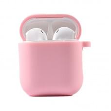 Силіконовий футляр з мікрофіброю для навушників Airpods 1/2 Рожевий / Pink