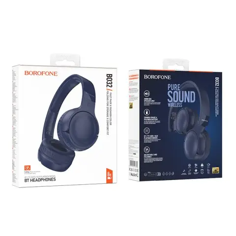 Накладні бездротові навушники Borofone BO32 Show Blue
