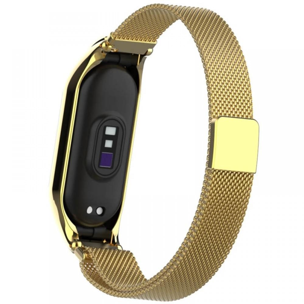 Ремінець Milanese Loop Design для Xiaomi Mi Band 5/6 Золотий