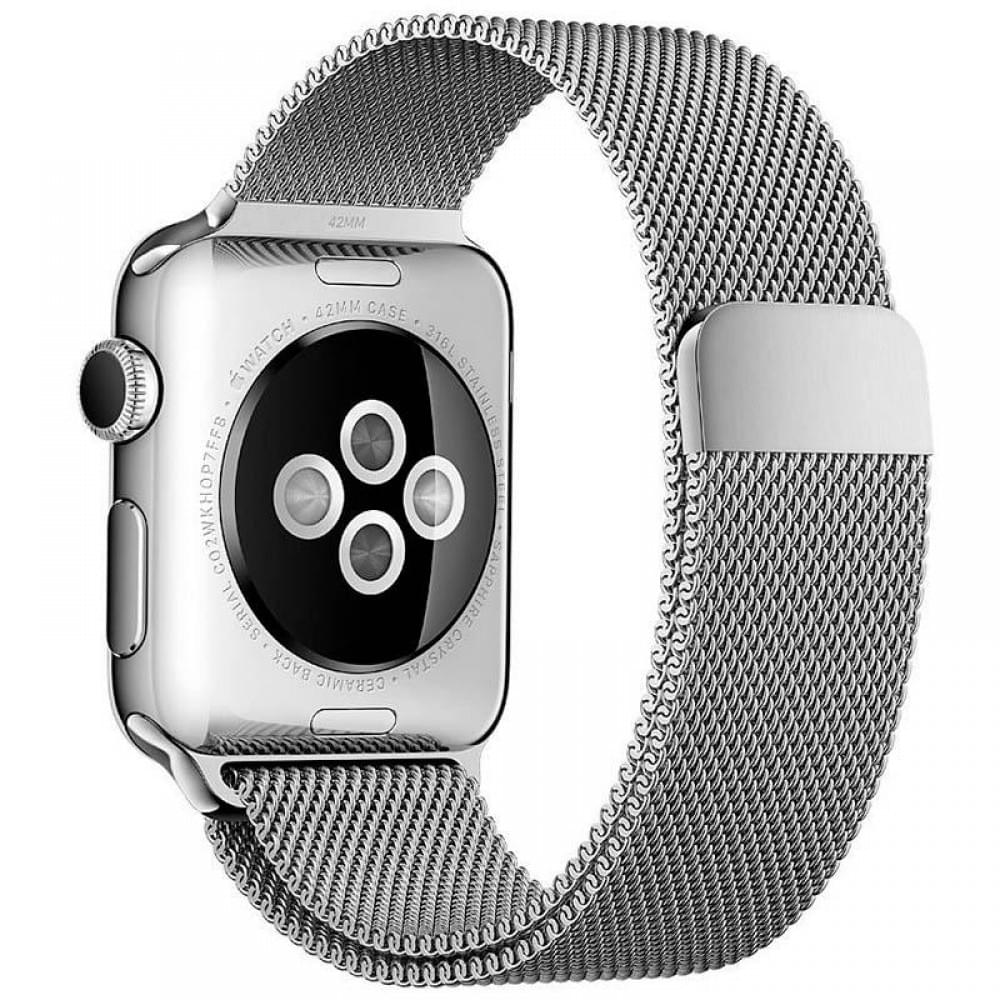 Ремінець Milanese Loop Design для Apple Watch 38/40/41/42mm(ser.10) Срібний