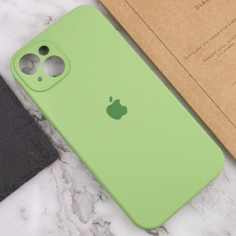 Чохол Silicone Case Full Camera Protective (AA) для Apple iPhone 14 (6.1") Зелений / Pistachio