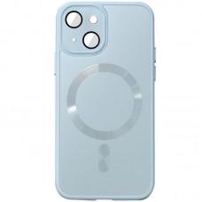 Чохол TPU+Glass Sapphire Midnight with MagSafe для Apple iPhone 15 Plus (6.7") Блакитний / Blue