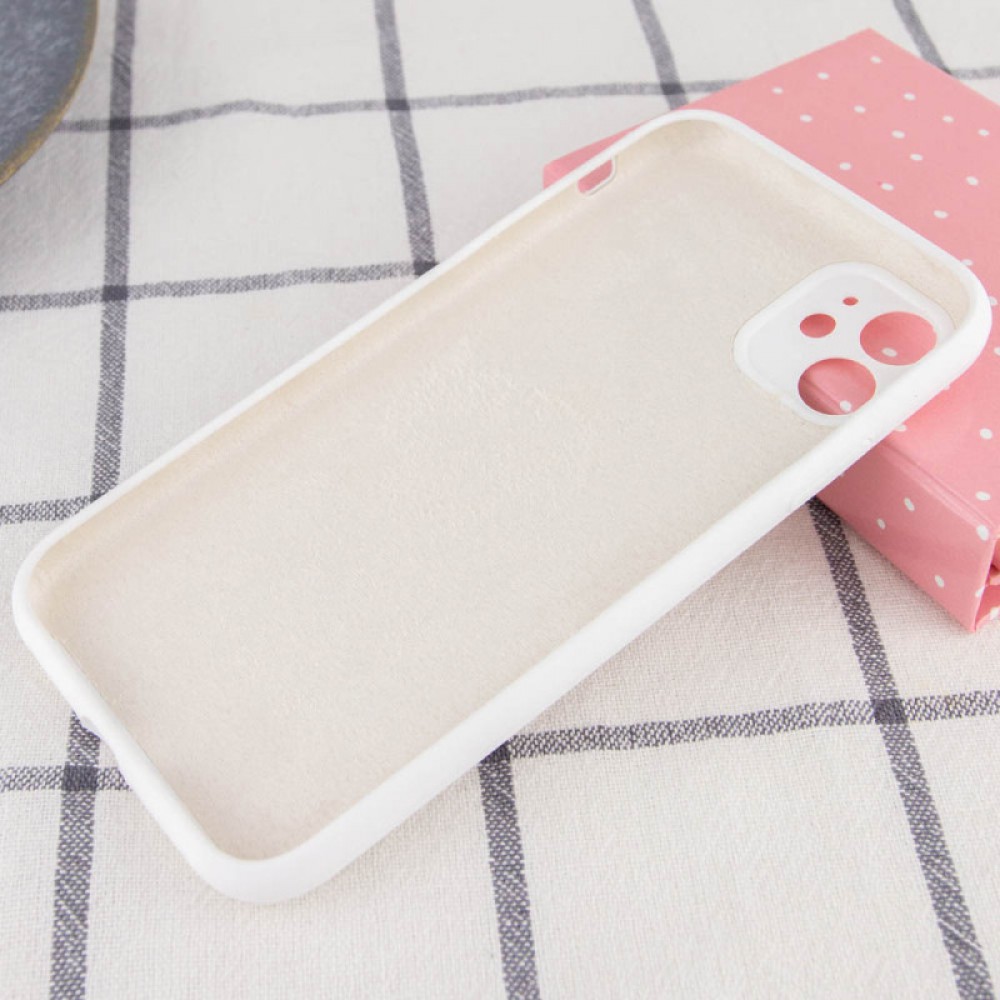 Чохол Silicone Case Full Camera Protective (AA) NO LOGO для Apple iPhone 12 (6.1") Білий / White