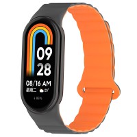 Ремінець Dual-color Magnetic для Xiaomi Mi Band 9/8/10 Gray / Orange