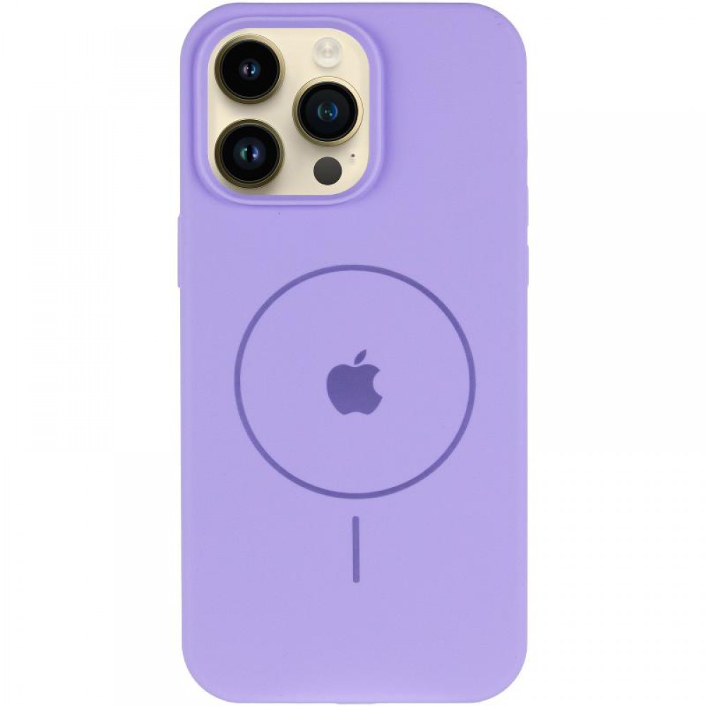 Чохол Silicone Case Full Protective (AA) V2 with MagSafe для Apple iPhone 12 Pro / 12 (6.1") Бузковий / Dasheen