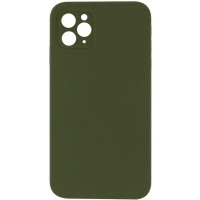 Чохол Silicone Case Square Full Camera Protective (AA) NOLOGO для Apple iPhone 11 Pro Max (6.5") Зелений / Dark Olive