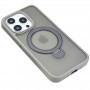TPU+PC чохол Metal Buttons with MagSafe Colorful HQ Ring для Apple iPhone 15 Pro (6.1") Grey