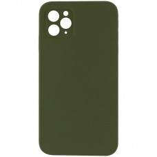 Silicone Case Square Full Camera Protective (AA) NOLOGO для Apple iPhone 11 Pro Max (6.5") Зелений / Dark Olive