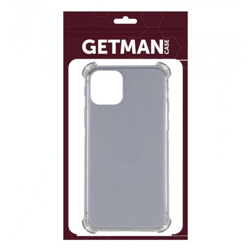 TPU чохол GETMAN Ease logo посилені кути для Apple iPhone 12 Pro / 12 (6.1") Сірий (прозорий)