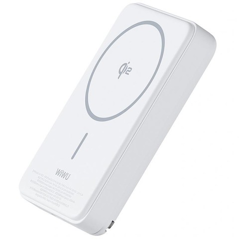 Портативний ЗП Power Bank WIWU Wi-P031 Magnetic з БЗП Qi2 30W 10000 mAh White