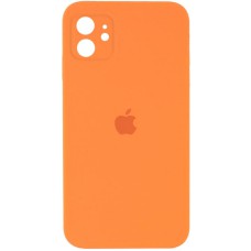 Чохол Silicone Case Square Full Camera Protective (AA) для Apple iPhone 11 (6.1") Помаранчевий / Papaya
