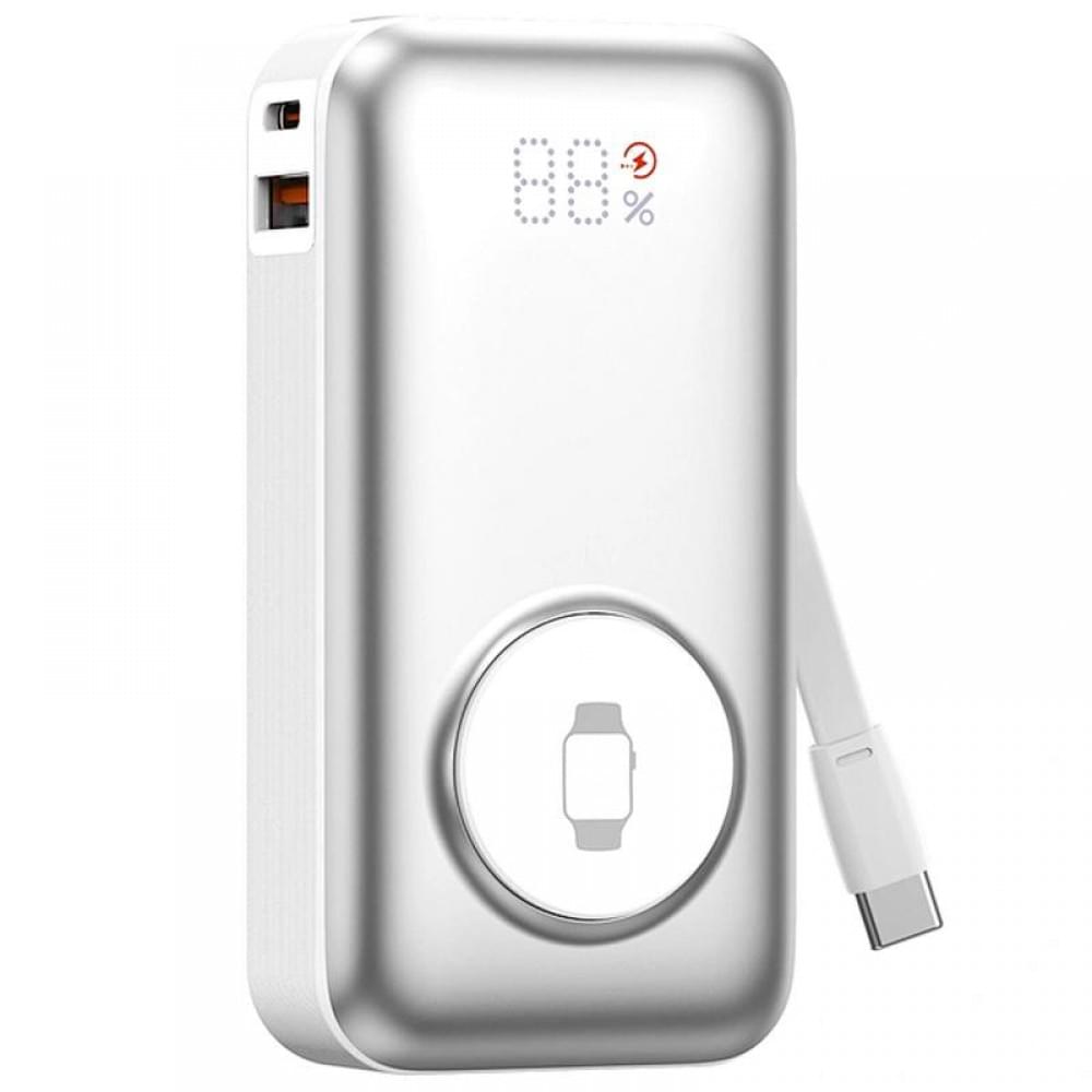 Портативний ЗП Power Bank WIWU Wi-P027 Elite 22.5W with cable 10000 mAh Silver