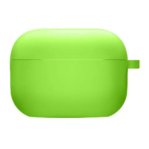 Силіконовий футляр з мікрофіброю для навушників Airpods Pro 2 / Pro Салатовий / Neon green