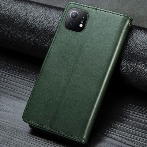 Шкіряний чохол-книжка GETMAN Gallant (PU) для Xiaomi Mi 11 Зелений