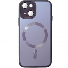 Чохол TPU+Glass Sapphire Midnight with MagSafe для Apple iPhone 14 (6.1") Фіолетовий / Deep Purple