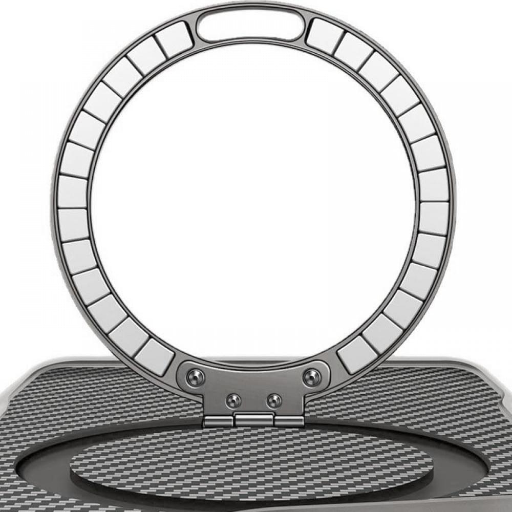 TPU+PC чохол Metal Buttons with MagSafe Carbon Ring для Apple iPhone 17 Pro (6.3") Сірий