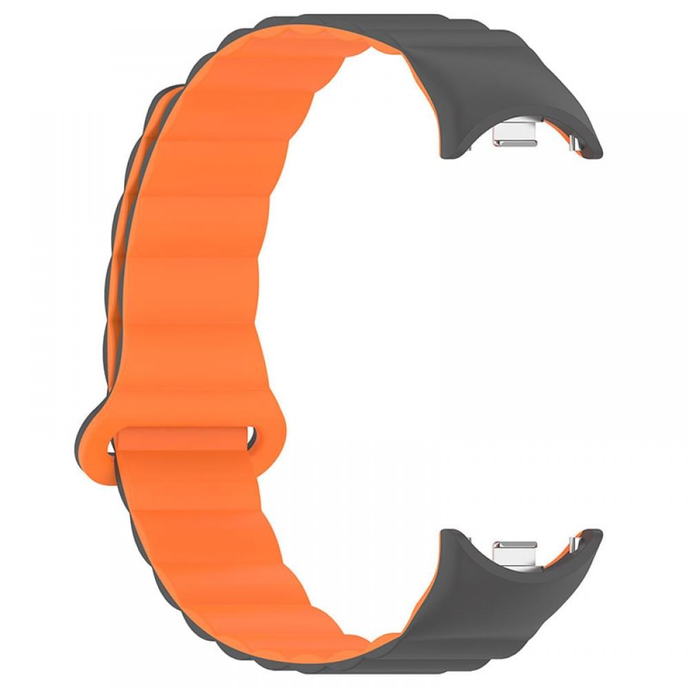 Ремінець Dual-color Magnetic для Xiaomi Mi Band 9/8/10 Gray / Orange