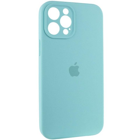 Чохол Silicone Case Full Camera Protective (AA) для Apple iPhone 12 Pro (6.1") Бірюзовий / Marine Green
