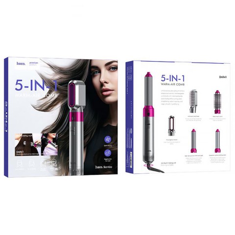 Стайлер Hoco DAR41 Warm-air Comb 5in1 Rose Red