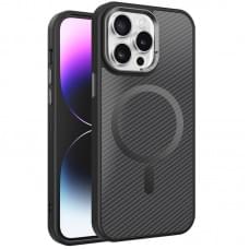 Чохол TPU+PC Carbon Mirage with MagSafe для Apple iPhone 15 Pro Max (6.7") Black