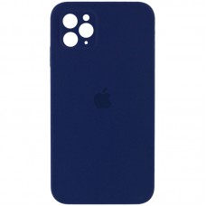 Чохол Silicone Case Square Full Camera Protective (AA) для Apple iPhone 11 Pro Max (6.5") Темно-синій / Midnight blue
