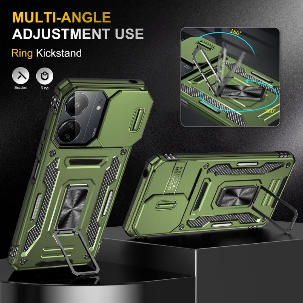 Ударостійкий чохол Camshield Army Ring для Xiaomi Redmi 13C / Poco C65 Оливковий / Army Green