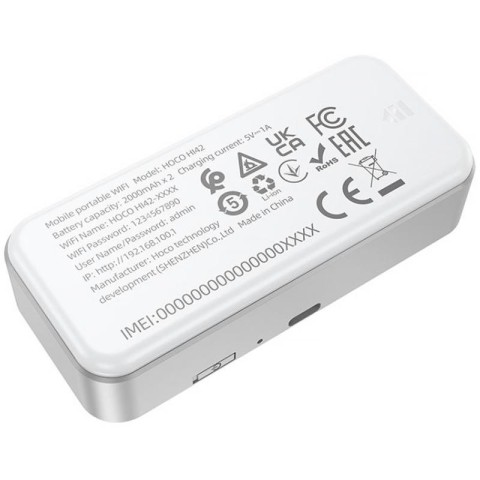 Портативний модем WiFi роутер Hoco HI42 150Mbps (Micro SIM) 2000 mAh White