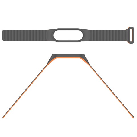 Ремінець Dual-color Magnetic для Xiaomi Mi Band 7/6/5/4/3 Gray / Orange
