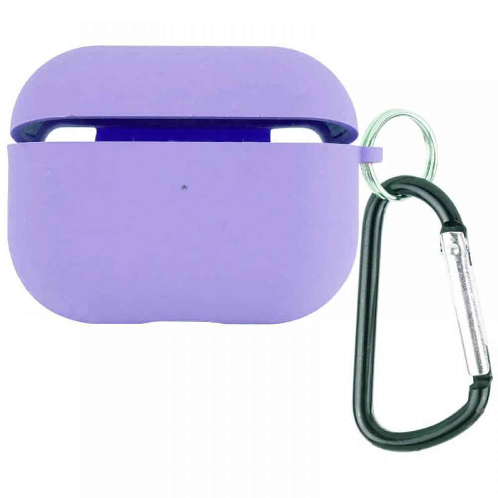 Силіконовий футляр з мікрофіброю для навушників Airpods Pro 3 Бузковий / Dasheen