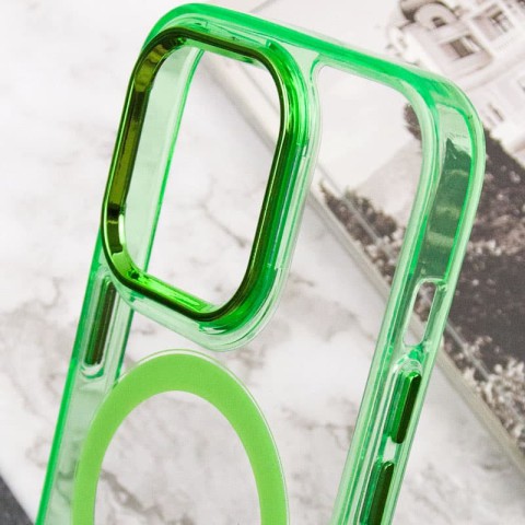 Чохол TPU Iris with MagSafe для Apple iPhone 14 Pro (6.1") Салатовий
