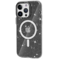 Чохол TPU Galaxy Sparkle (MagFit) для Apple iPhone 14 Pro (6.1") Black+Glitter