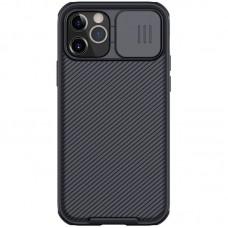 Карбонова накладка Nillkin Camshield (шторка на камеру) для Apple iPhone 12 Pro Max (6.7") Чорний / Black