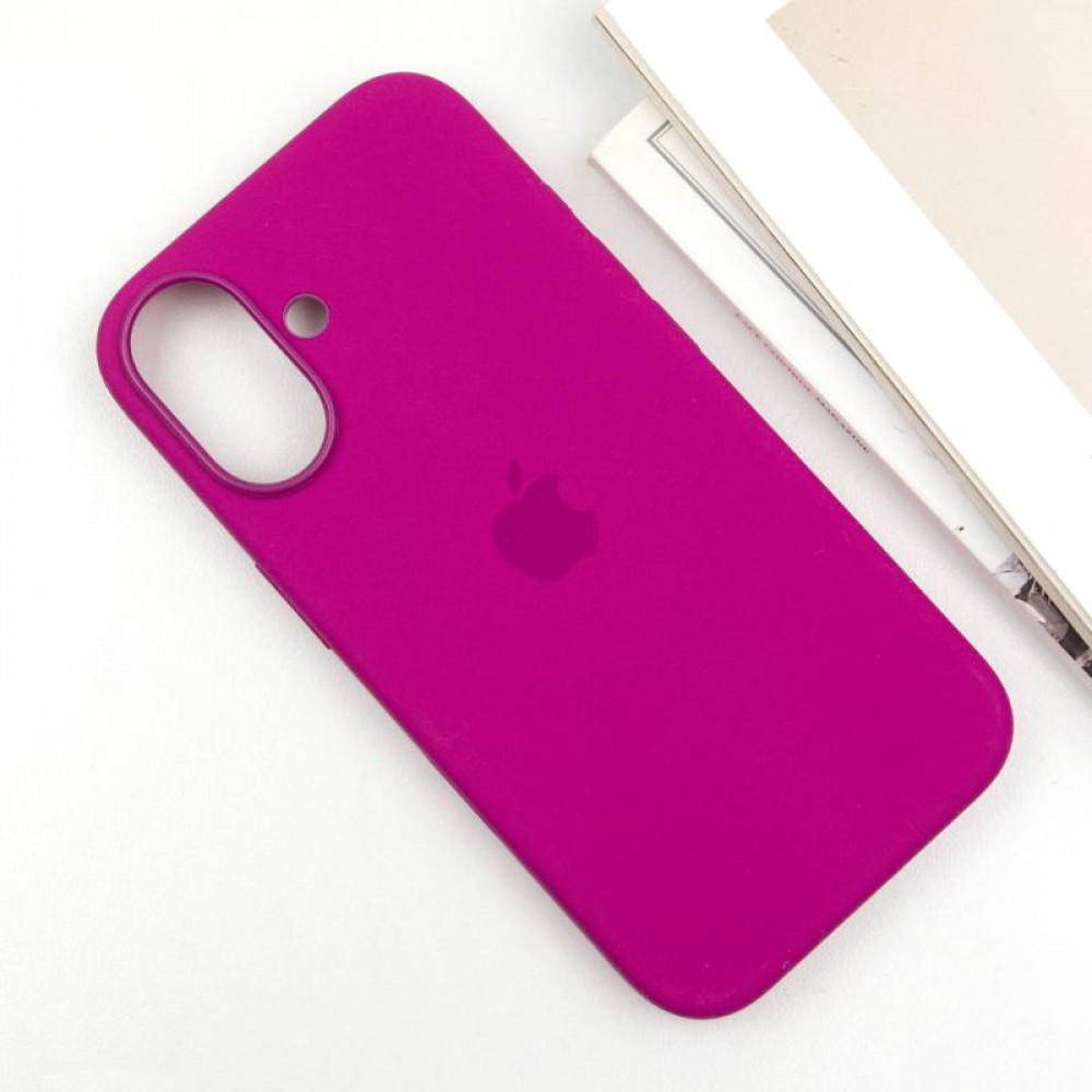 Чохол Silicone case (AAA) with Magsafe and Animation (button) для Apple iPhone 16 Plus (6.7") Fuchsia