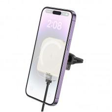 Автотримач з БЗП Hoco HW17 Crystal (air outlet) White