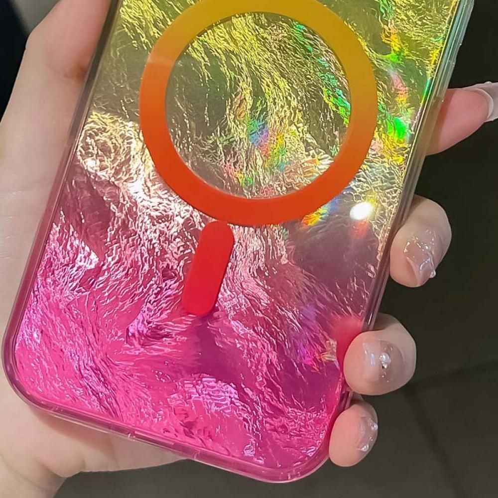 Чохол TPU Shiny Mountain (MagFit) для Apple iPhone 16e (6.1") Yellow / Pink