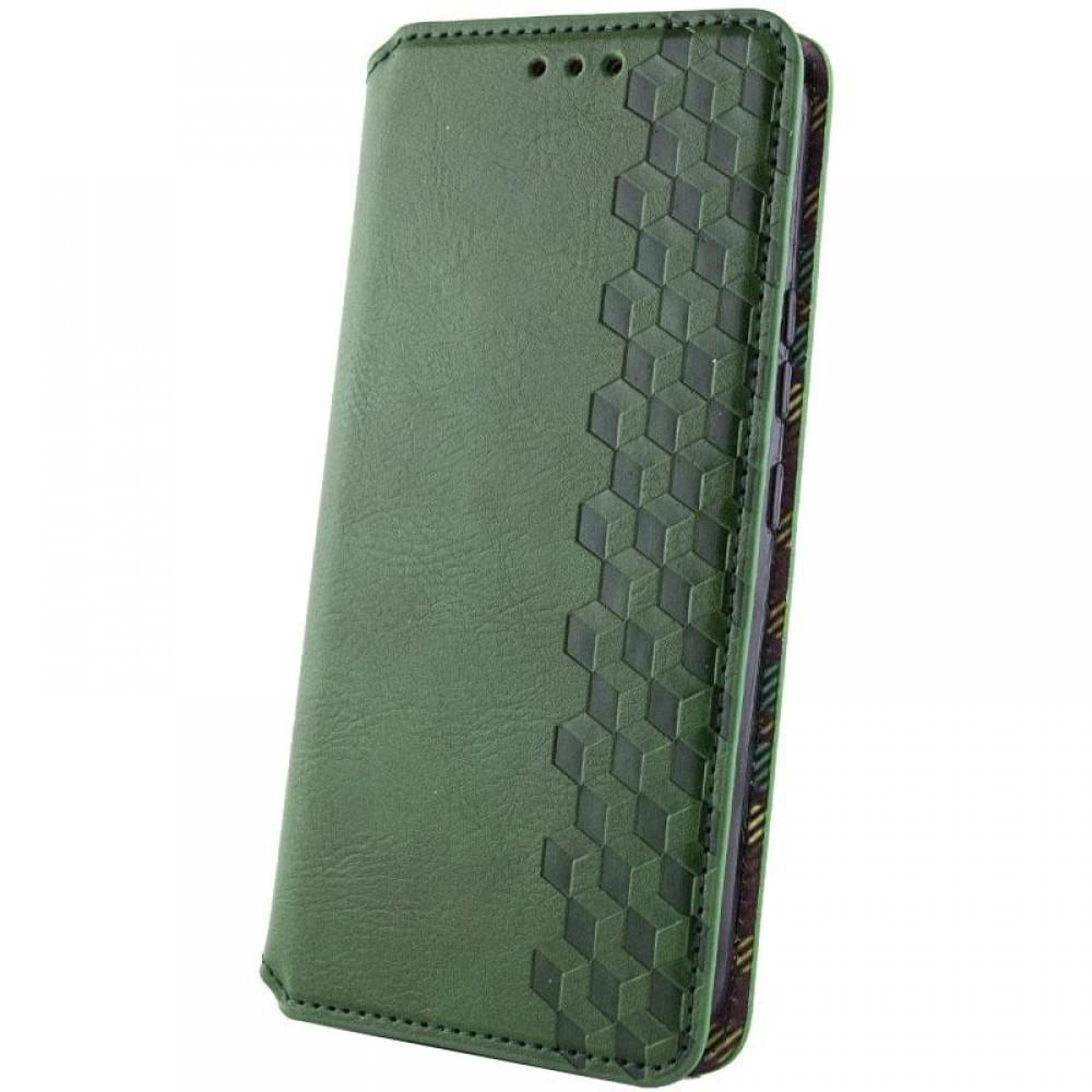 Шкіряний чохол-книжка GETMAN Cubic (PU) для Samsung Galaxy A57 5G Зелений