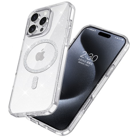 Чохол TPU Eclipse Sparkle (MagFit) для Apple iPhone 16 Pro (6.3") Clear