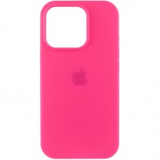 Чохол Silicone Case (AA) Logo with MagSafe для Apple iPhone 15 Pro (6.1") Рожевий / Barbie pink