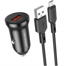 АЗП Borofone BZ18 QC3.0 + MicroUSB Чорний