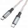 Дата кабель Hoco U112 Shine Type-C to Type-C 60W (1m) Gray