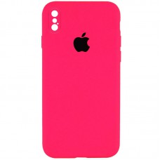 Чохол Silicone Case Square Full Camera Protective (AA) для Apple iPhone XS Max (6.5") Рожевий / Barbie pink