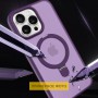 TPU+PC чохол Metal Buttons with MagSafe Colorful HQ Ring для Apple iPhone 16 Pro Max (6.9") Purple