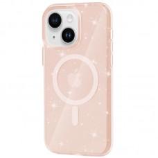 Чохол TPU Galaxy Sparkle (MagFit) для Apple iPhone 13 / 14 (6.1") Gold+Glitter