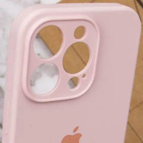 Чохол Silicone Case Full Camera Protective (AA) для Apple iPhone 14 Pro Max (6.7") Рожевий / Chalk Pink