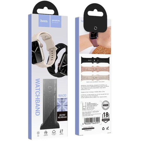 Ремінець Hoco WA30 Flexible series 3D solid color silicone strap для Apple watch 38/40/41mm Black