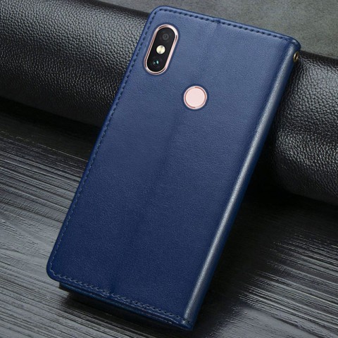Шкіряний чохол-книжка GETMAN Gallant (PU) для Xiaomi Redmi Note 5 Pro / Note 5 (AI Dual Camera) Синій
